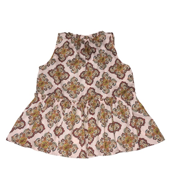 LOFT Pink Peplum Sleeveless Floral Paisley Top - Women’s XS - Picture 6 of 11